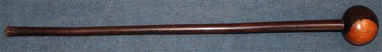 An African hardwood Zulu knobkerrie, 30in.